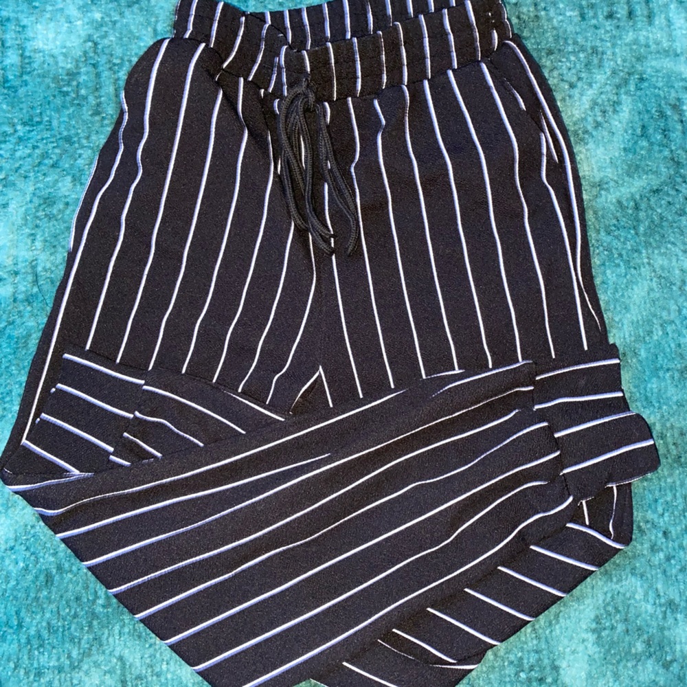 striped flowy pants
